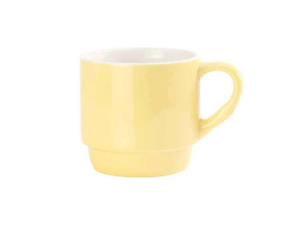 Stohovatelný porcelánový hrnek 11 Oz - žlutý Jen Po Omezenou Doba