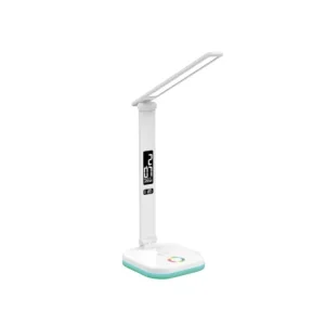 Platinet PDL711RGBW stolní LED lampa stmívatelná, bezdrátové nabíjení, hodiny, bílá Aktuální