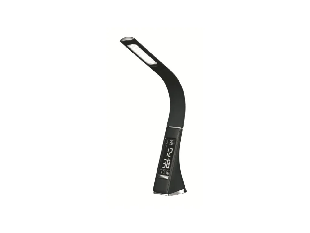 Platinet PDLU3B stolní LED lampa stmívatelná, flexibilní rameno, hodiny, černá Ihned K Objednání