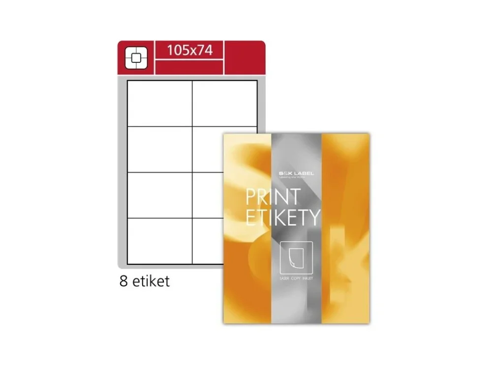 Lesklé etikety S&K Label - bílé, různý počet kusů a různé rozměry Top Prodej