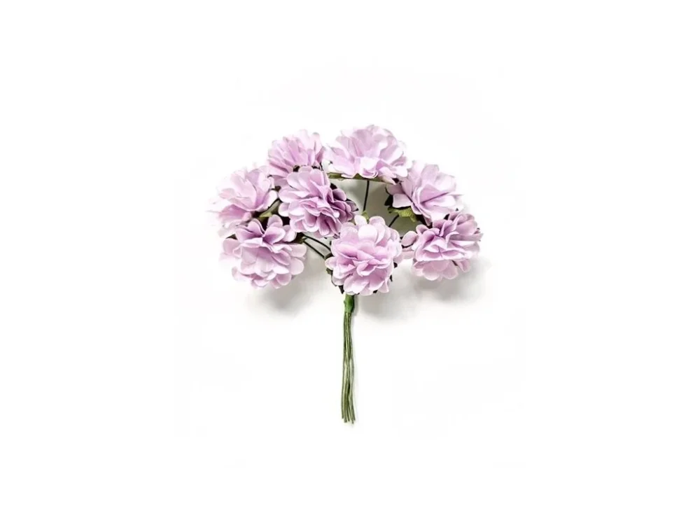 Pouze Dnes Papírové květiny na drátku - dahlia,sv.fialová,8ks