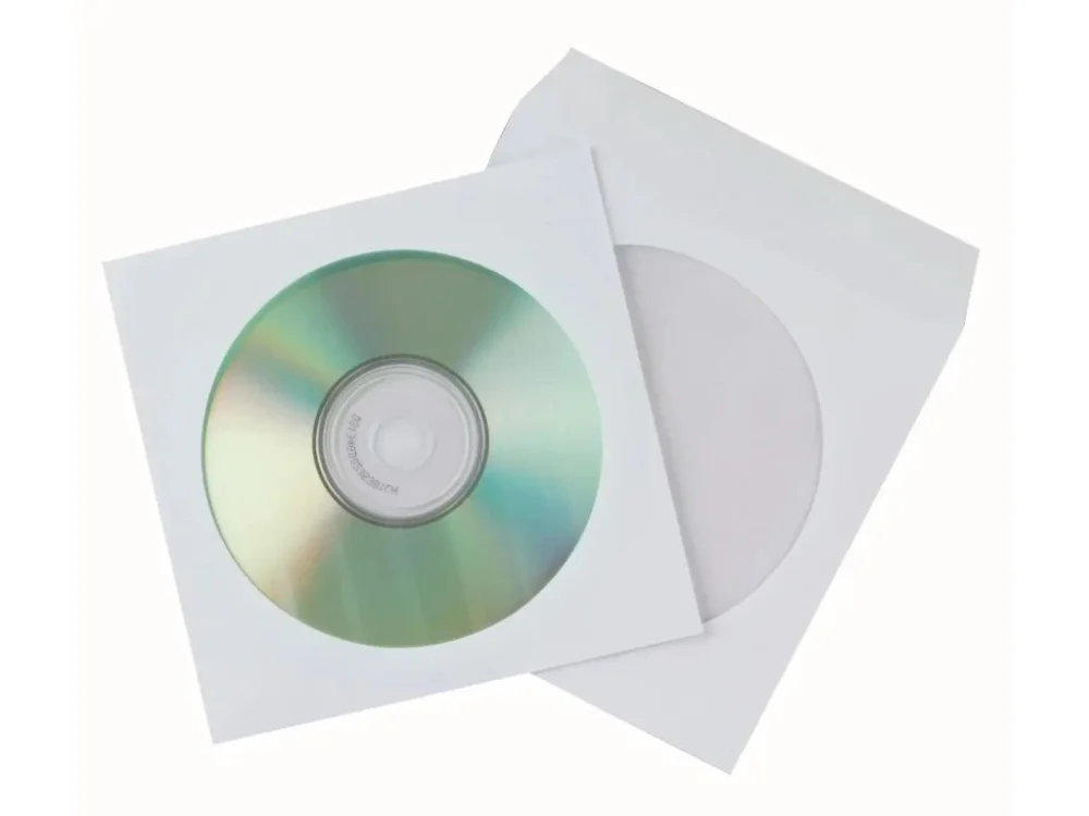 Speciální Cena Papírové obálky na CD s okénkem bílé, 50 ks