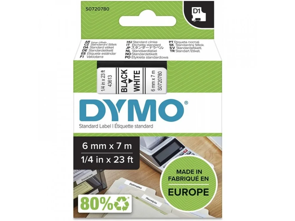 Akční Cena Páska Dymo D1 – 12 mm × 7 m, různé barvy