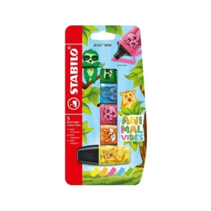 Zvýrazňovač STABILO Boss – Mini Animal Vibes, 5 barev Poslední Šance