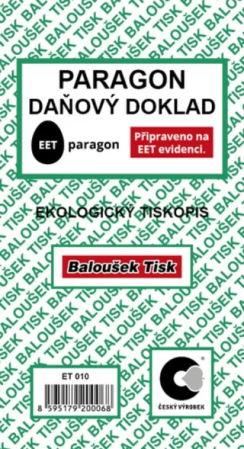 Paragon daòový doklad ET010 Vysoce Kvalitní