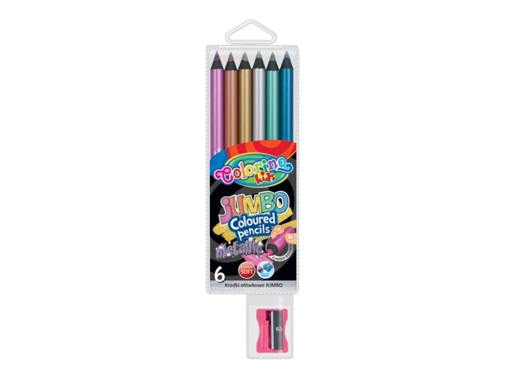 Speciální Cena Colorino, kulaté metalické JUMBO pastelky, 6 barev
