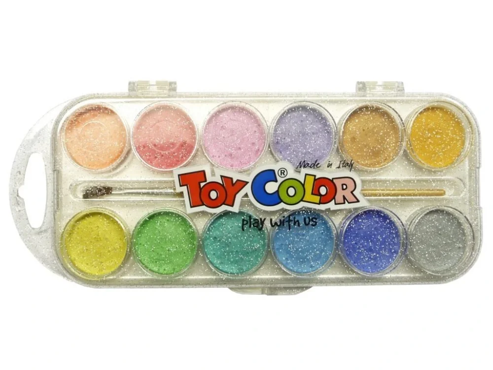 Nakupujte Hned TOY COLOR, vodové barvy, 12 barev + štětec