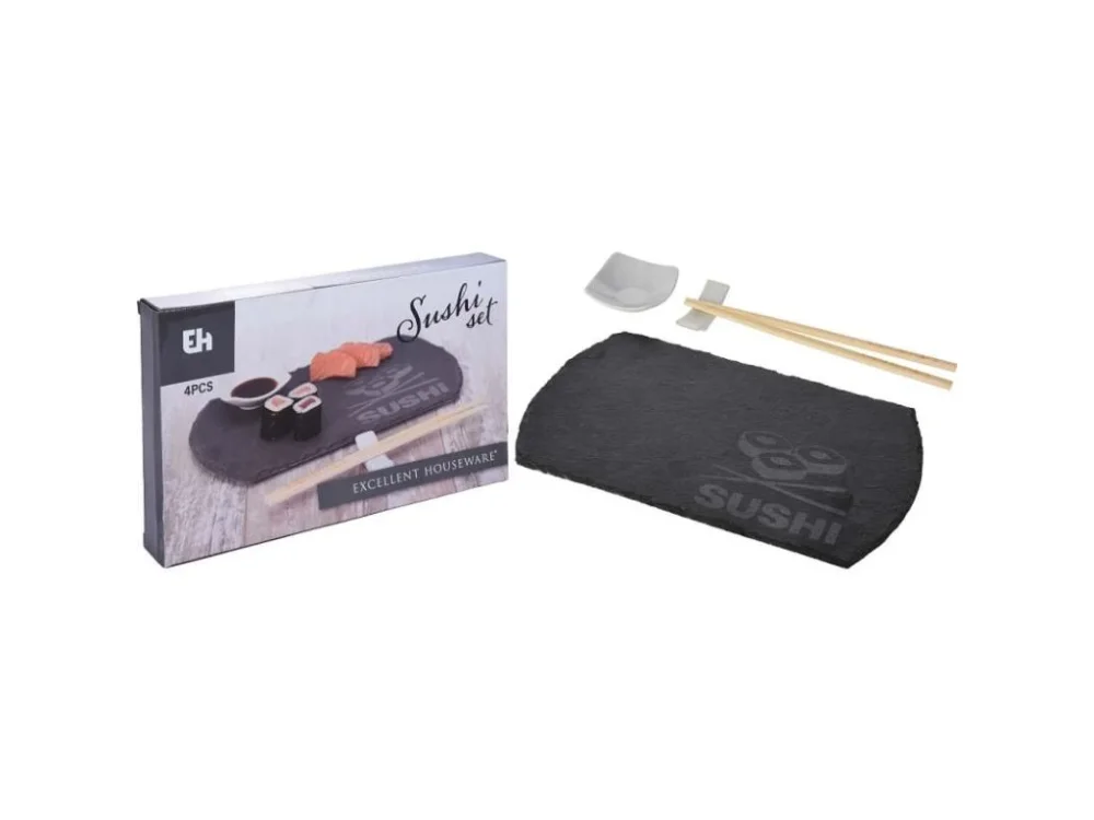Nejlepší Cena EXCELLENT HOUSEWARE Sushi set porcelán/břidlice/bambus sada 4ks KO-210000220