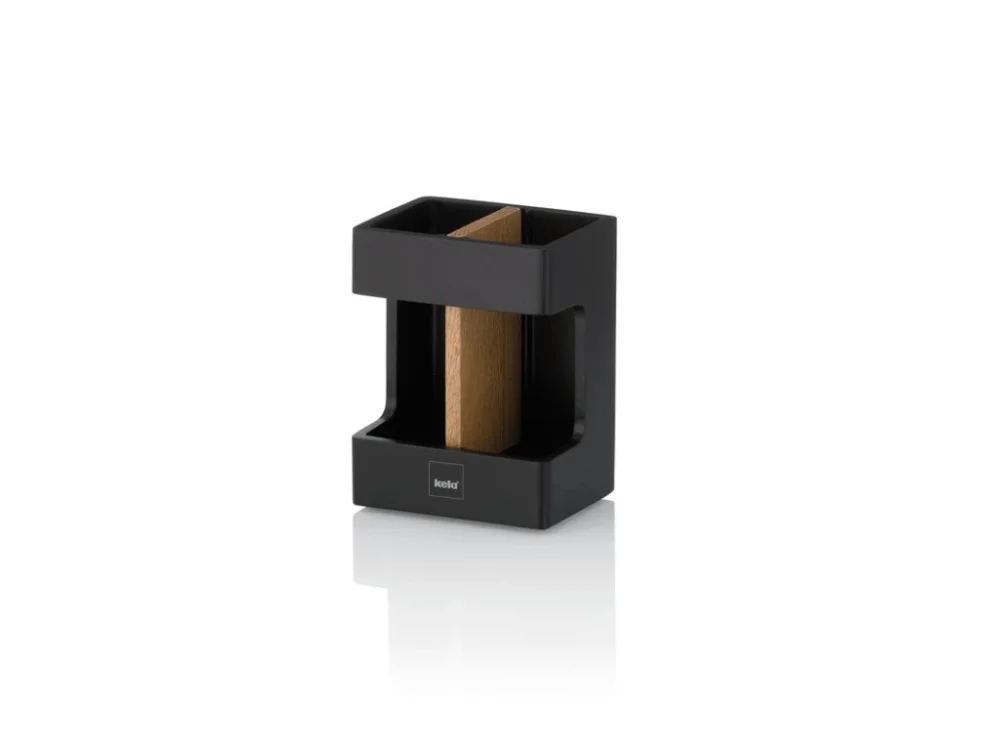 KELA Držák na zubní kartáčky Cube polyresin black Tovární Cena