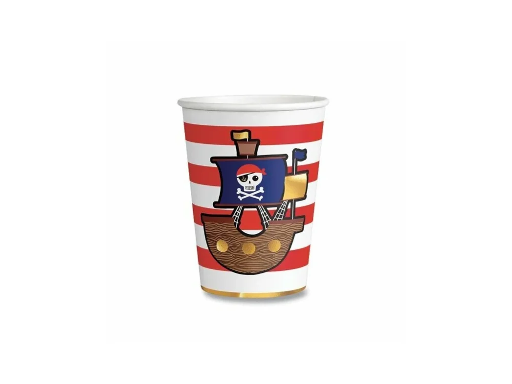 Papírové kelímky Pirates Map - objem 0,25 l, 8 ks Cenová Bomba