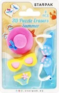 Sleva Pryž mazací Starpak 3D Puzzle, Summer 4ks