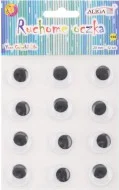 Oči pohyblivé 20mm, 12ks kulaté, samolepicí Novinka