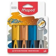 Zvýrazňovač Maped Fluo Peps Glitter Metal sada 4 barev Výprodej