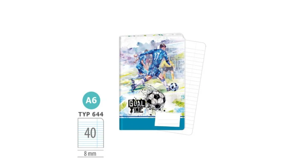 Sešit A6 - 644 - 40listů - 'Goal Time' 1598-0413 Ověřený