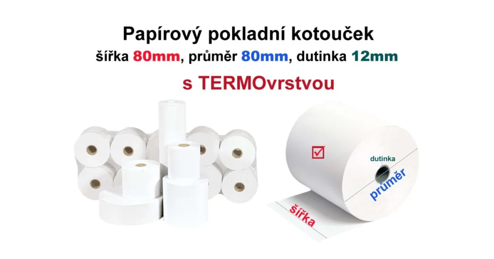 Finální Výprodej Kotoučky TERMO, 80/80/12mm, 80m/48g 1ks/5/45/2430