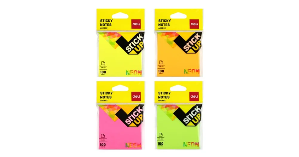 Bloček samolepící STICK UP76 x76mm 100l NEON mix DELI EA02302 Speciální Cena