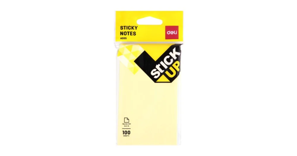 Bezpečná Platba Bloček samolepící STICK UP žlutý 76 x 126mm DELI EA00552