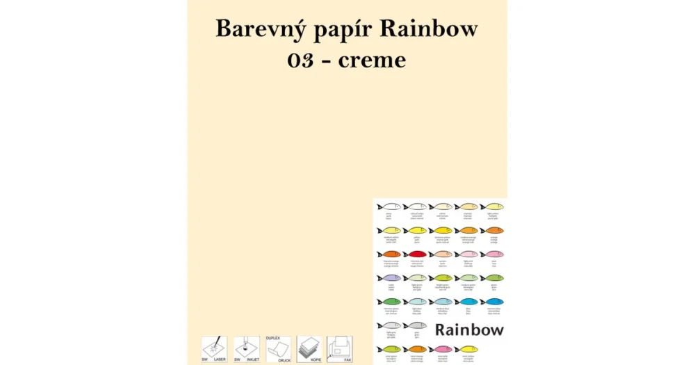 Víkendová Akce Papír RAINBOW A4/160g/250, 03 -creme, krémová