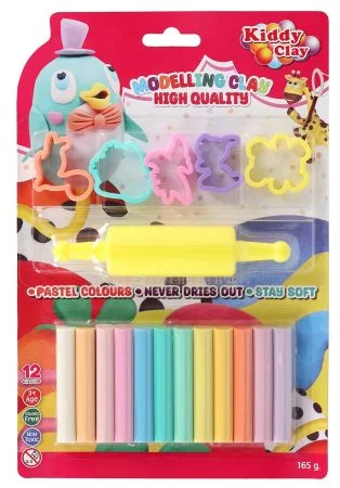 Plastelína / modelína NARA sada 12 pastelových barev s tvořítky Must-Have