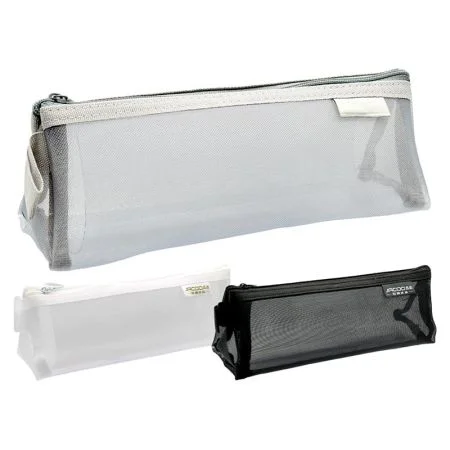 Penál, trojúhelníkový tvar, průhledná PVC síťovina, prázdný (mix 3 barev) Must-Have