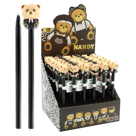 Pero gelové /gumovací JUNIOR Nandy Graffiti Bear 0,5 mm - modrá náplň (mix /cena 1ks) Akční Cena