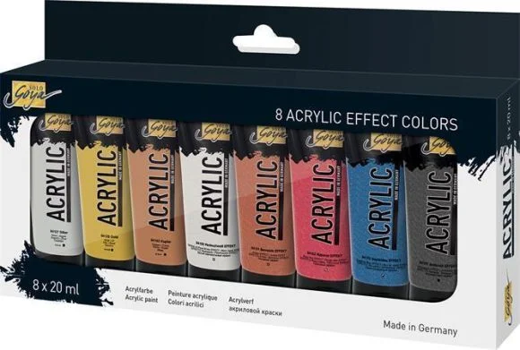 Sada Akrylová barva metalická SOLO GOYA, 8 barev, 20 ml v tubě, KREUL Ihned K Objednání