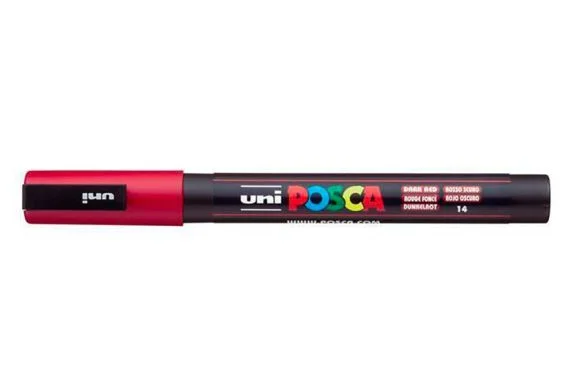 Akrylový popisovač Posca PC-3M, tmavě červená, 0,9-1,3 mm, UNI2UPC3MSP Oblíbený