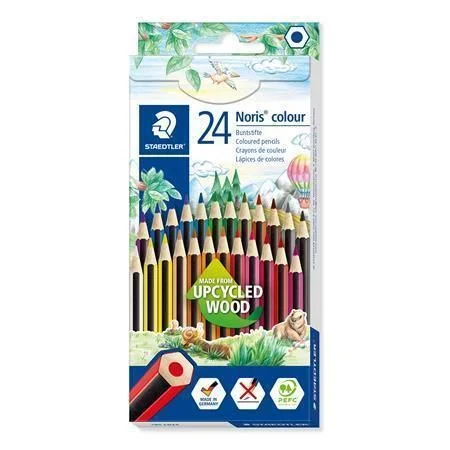 Barevné pastelky Noris Colour 185, 24 různých barev, šestihranné, STAEDTLER 185 CD24 02 Finální Výprodej