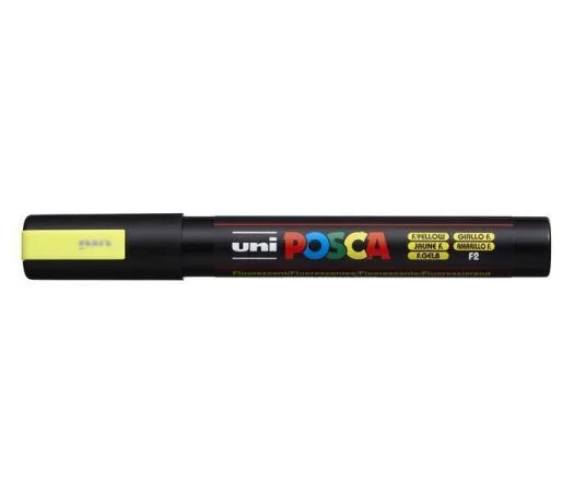 Finální Výprodej Akrylový popisovač Posca PC-5M, fluorescenční žlutá, 1,8-2,5 mm, UNI 2UPC5MFS