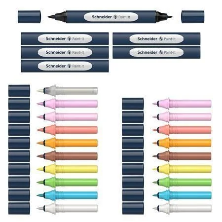 Sada dvojitých popisovačů Paint-It 040 Set 2, 10 různých barev, 27 ks, SCHNEIDER ML04010903 Poslední Šance