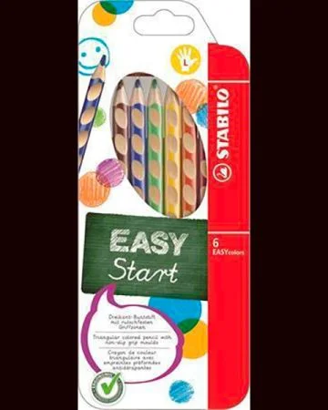 Levný Barevná pastelka Easycolours, HB, trojhranná, pro leváky, 6ks/bal., STABILO