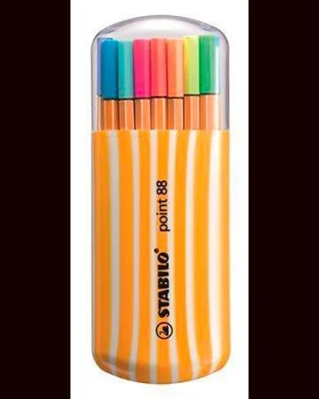 Liner - sadaPoint 88 Zebrui, 0,4 mm, 20 barev, v plastovém pouzdře, STABILO Super Cena